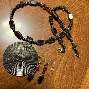 Vintage handmade gemstone necklace